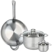 Fackelmann Set van 1 Koekenpan 32 cm en 2 braadpannen 12 en 24 cm Elo Profi Brillant