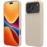 Kwmobile telefoonhoesje geschikt voor Apple iPhone 17 Pro Max - Hoesje met siliconen coating - Smartphone case in crème