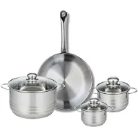 Fackelmann Set van 1 Koekenpan 28 cm en 3 kookpotten 12, 14 en 20 cm Elo Profi Brillant