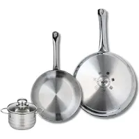 Fackelmann Set van 2 Koekenpannen 24 en 28 cm en 1 braadpan 12 cm Elo Profi Brillant