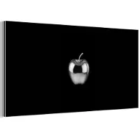MuchoWow Aluminium schilderij 160x80 cm - Wanddecoratie metaal - Appel - Metallic - Symmetrisch - Metalen muurdecoratie woonkamer - Decoratie industrieel - Foto op dibond - Industriële accessoires slaapkamer