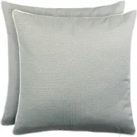 BOG Outdoor Kussens 45x45 Cm - Set Van 2 - Waterafstotend En Weerbestendig - Sierkussens Met Bies In Linnenlook - Lichtgrijs - Voor Balkon - Terras - Tuinbank