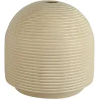 XLBoom Nova Medium Cream - Keramische design vaas (Ø 20 cm) met ribbeltextuur - Verkrijgbaar in Cream & Mocha - Sculpturale vaas door Alain Gilles