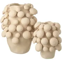 J-Line vaas Fungi - keramiek - beige - large
