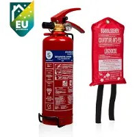 Smartwares Set van 2 - 1x 10.018.56 1kg Brandblusser poeder - 1x 10.014.60 Blusdeken