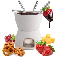 SCH Fondueset - Fondue - Fondueset elektrisch - Wit - ‎22cm x 18cm x 17cm