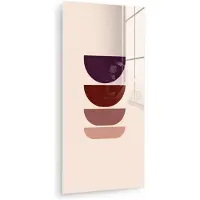 MuchoWow Glasschilderij 80x160 cm - Schilderij acrylglas - Harmonieus - Symmetrisch - Rood - Foto op glas - Muurdecoratie woonkamer - Wanddecoratie slaapkamer - Schilderijen