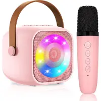 BOG Karaoke Machine Met 1 Draadloze Microfoons Microfoon Voor Kinderen Draagbaar Bluetooth Karaoke