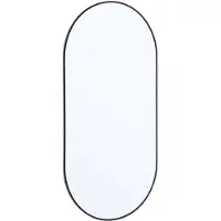 Sweeek - Ovale spiegel aluminium 120cm zwart -