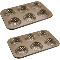 Zenker Set van 2 ronde individuele broodjesvormen 6 holtes 33 x 22 cm Mojave Gold