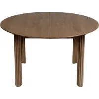 UMAGE Comfort Circle Uitschuifbare Eettafel Rippled | Dark Oak