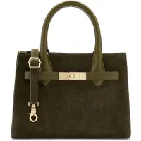 Manfield Olijfgroene suède handtas | Maat Onesize
