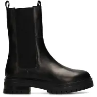 Manfield Zwarte leren chelsea boots | Maat 36