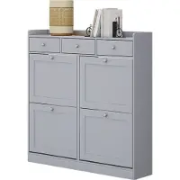 Vicco Vitto Schoenklaprek – 100 x 99.5 cm met 3 lades en 4 opvouwbare compartimenten Grijs