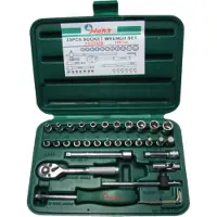 Hans Dopsleutelset 1/4 inch 6-kant 33 Stuk (kurz)