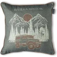 Rivièra Maison Roadtrip Cushion Sierkussen - 45 x 45 cm cm - Groen