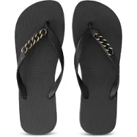 Uzurii Gouden kleine teenslipper zwart