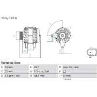 Bosch Driefasige generator 0 986 084 670