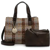 Tamaris Shopper 'Gwenda' hemelsblauw / lichtbruin / donkerbruin / mosterd