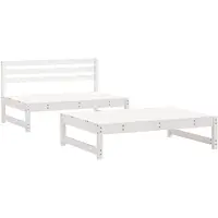 vidaXL 2-delige Loungeset massief grenenhout wit