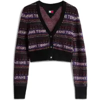 Tommy Hilfiger Gebreid vest lila / pink / zwart