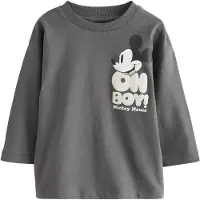 Next Shirt 'Mickey Mouse' grijs / zwart / offwhite