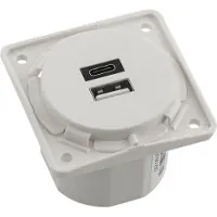 Hager Berker USB A+C 3A 230V Oplaadcontactdoos Integro - 926202509