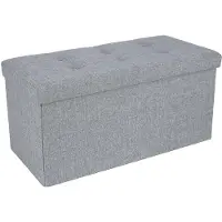 Songmics Zitkist 76 cm lichtgrijs gemêleerd