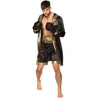 Boland Volwassenenkostuum Bokskampioen | Boxer (zwart goud, 50/52)