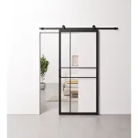 Barnwoodweb Schuifdeur Staal en Glas 6 vaks modern
