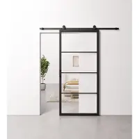 Barnwoodweb Schuifdeur Staal en Glas 4 vaks