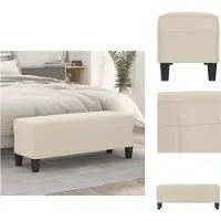 vidaXL Bankje 100x35x41 cm microvezelstof crèmekleurig