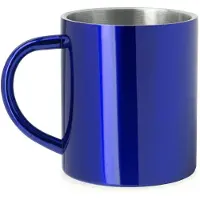 Roly RVS mok model Kiwan - Blauw - 290 ML - Beker zonder deksel - Thee - Koffie. Geschikt voor laser