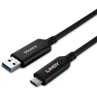 Lindy 43396 USB-kabel USB 3.2 Gen 1 (3.1 Gen 1) 25 m USB A USB C Zwart