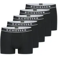 Schiesser 5PACK Shorts zwart - 95/5 Heren Onderbroek