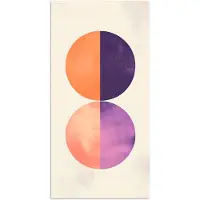 PosterMonkey Poster 40x80 cm - Abstract - Cirkels - Paars - Posters - Kamer decoratie - Wanddecoratie woonkamer - Muurdecoratie slaapkamer