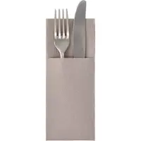 Papstar 50 Servetten ROYAL Collection 40 cm x 30 cm grijs met bestekvouw