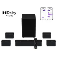 Ultimea Poseidon D80 Boom - 7.1 Dolby Atmos Soundbar - Draadloze Subwoofer & Surround Speakers - Home Cinema - HDMI eARC - Soundbar voor tv - Zwart