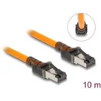 DeLOCK RJ45 Network Cable with USB Type-C port finder function Self Tracing Cat.6A S/FTP 10 m orange