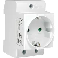 K'Electric DIN-rail stopcontact - 2 polig + PE - contactdoos voor montage op DIN rail in groepenkast meterkast