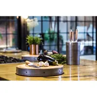 Kitchencraft Industrial Kitchen Snijplank - Houten snijplank 36 x 5 Centimeter Mangohout Rond - Bruin