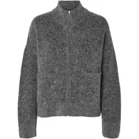 Selected Gebreid vest 'SIA RAS' grijs / grijs gemêleerd