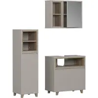 Vicco Badkamermeubelset Elnor Grijs 3-delig, Model 57564