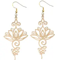 Charme Bijoux Zilveren oorbellen -Lotus -goudkleurig-
