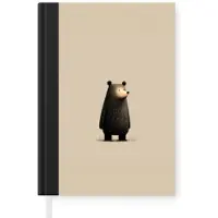 MuchoWow Notitieboek - Schrijfboek - Beer - Donkerbruin - Minimalistisch - Notitieboekje klein - A5 formaat - Schrijfblok