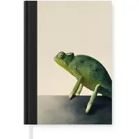 MuchoWow Notitieboek - Schrijfboek - Kameleon - Groen - Minimalistisch - Notitieboekje klein - A5 formaat - Schrijfblok
