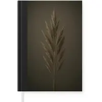MuchoWow Notitieboek - Schrijfboek - Tak - Pluimgras - Donkerbruin - Notitieboekje klein - A5 formaat - Schrijfblok