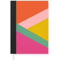 MuchoWow Notitieboek - Schrijfboek - Driehoeken - Kleurrijk - Abstract - Notitieboekje klein - A5 formaat - Schrijfblok