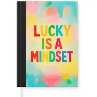 MuchoWow Notitieboek - Schrijfboek - Quote - Lucky - Regenboogkleuren - Notitieboekje klein - A5 formaat - Schrijfblok