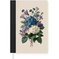 MuchoWow Notitieboek - Schrijfboek - Bloemen - Gedetailleerd - Rust - Realistisch - Notitieboekje klein - A5 formaat - Schrijfblok